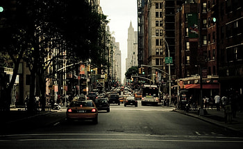 New York Streets, Yellow car, City street HD wallpaper