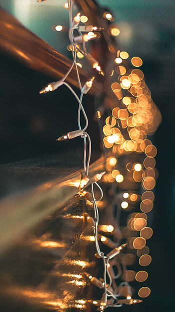 Gold lights, Christmas , aesthetic, Festive vibes HD phone wallpaper