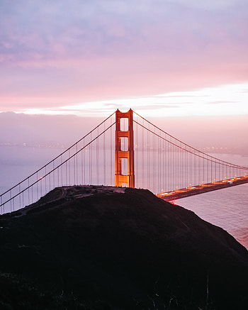Golden Gate Bridge, architecture, sunset HD phone wallpaper