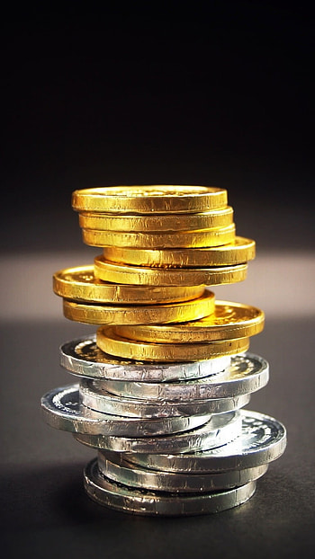 Money, Golden, Silver, Coins HD phone wallpaper
