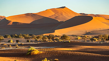 Namibia desert, Dune landscapes, Sossusvlei, Windows 10 spotlight HD wallpaper