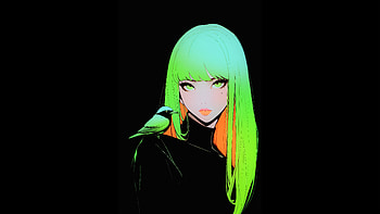 Girl And Her Bird Oled , dark, black, oled, ai, artist, artwork, digital-art HD wallpaper
