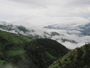 clouds, himachal , clouds on mountain, my birth place, mandi, kullu, vijay, hill station, mamdi , its the nature, nature, mountains HD wallpaper