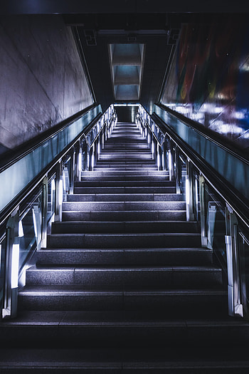 Miscellanea, Miscellaneous, Neon, Stairs, Ladder, Dahl, Distance, Steps HD phone wallpaper