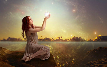 Fantasy girl, sparks, magic, fantasy, woman HD wallpaper