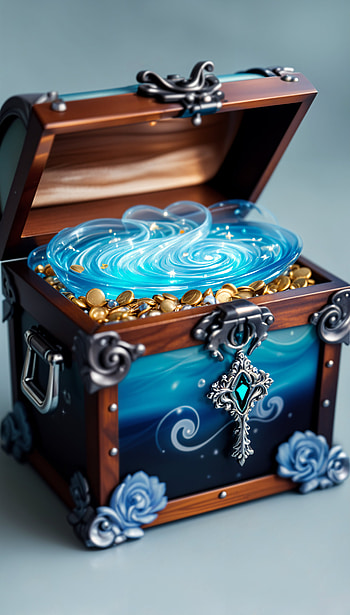 Ocean's Treasure: A Stunning , treasure chest, fantasy, decorative HD phone wallpaper