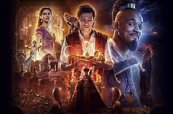 Mena Massoud, Aladdin 2019, Will Smith, Naomi Scott HD wallpaper