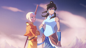 Avatar: The Last Airbender, Aang (Avatar), Anime, Avatar: The Legend Of Korra, Bald, Blue Eyes, Brown Hair, Grey Eyes, Korra (The Legend Of Korra), Ponytail, Avatar (Anime) HD wallpaper