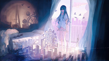 The Anime Girl Fantastical Dreams Of The Outside World, anime-girl, anime, artist, artwork, digital-art HD wallpaper