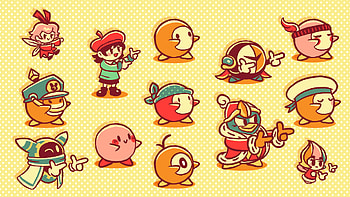 Cute Waddle Dee, Kirby's adorable companion, Whimsical artwork, Fan-favorite character HD wallpaper