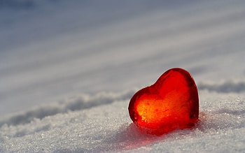 Ice, Snow, Macro, Glass, Heart HD wallpaper