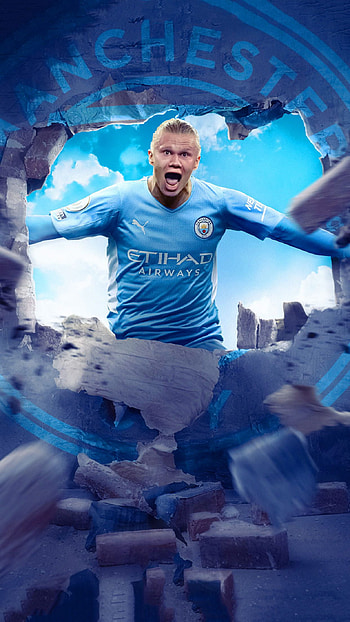 Haaland, world, blue, mancity HD phone wallpaper