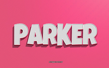 Parker, pink lines background, with names, Parker name, female names, Parker greeting card, line art, with Parker name HD wallpaper