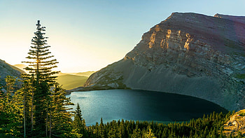 Sun Rise at Carnarvon Lake, Alberta, canada, mountains, water, trees, landscape, sky HD wallpaper