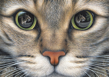 Cat, irina garmashova, pisici, painting, art, pictura, eyes, face HD wallpaper