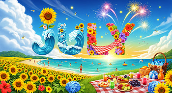 July Bliss: Summer Vibes and Sunflower Dreams, sunflower, beach, picnic, fireworks HD wallpaper