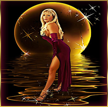 GOLD REFLECTION, reflection, dress, sun, gold, woman, sunset HD wallpaper