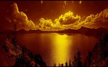 NATURE is GOLDEN, clouds, trees, lake, hop HD wallpaper