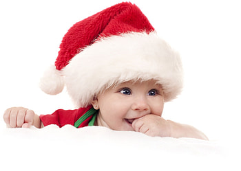 Little Santa Claus, earrings, santa claus, girl, little HD wallpaper