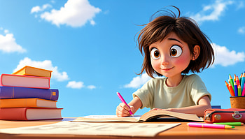 Exam Time: A Ultra of Focus and Fun, Exam, girl, Study, school, cartoon HD wallpaper