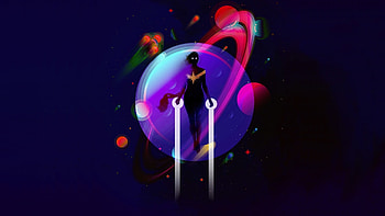 Minimal, superhero, artwork, Captain Marvel, 2019 HD wallpaper