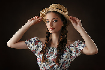 Hat, model, lady, pretty HD wallpaper