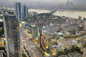 City, River, , Skyscraper, South Korea HD wallpaper