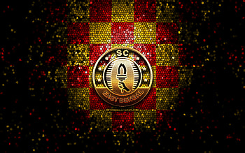 SC East Bengal, glitter logo, ISL, red yellow checkered background, soccer, indian football club, SC East Bengal logo, mosaic art, football, East Bengal FC, India HD wallpaper