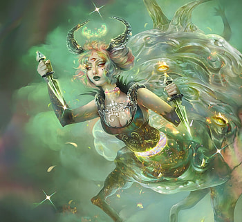 Zagan the illusion, illusion, fantasy, art, luminos, madboni, girl, mady madnoliet, zagan HD wallpaper