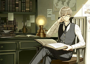 Silent night, man, book, anime, srb7606, light, green, lantern, manga, guy HD wallpaper
