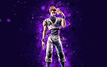 Hisoka, , violet neon lights, Jump Force, Hunter x Hunter, antagonist, creative, Hisoka Jump Force HD wallpaper