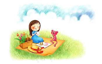 Flowers, Miscellanea, Miscellaneous, Bear, Picnic HD wallpaper