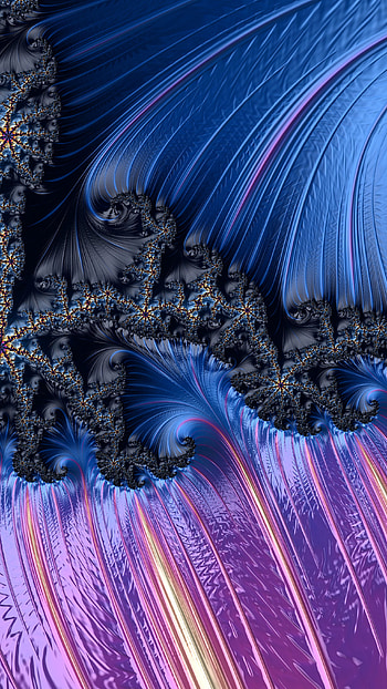 Trippy Psychedelic Fractal, blue, Abstract, fractal, abstract blue HD phone wallpaper