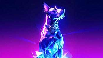 Cyber Dog The Neon Sentinel, dog, artist, art, digital-art, neon, artwork, deviantart HD wallpaper