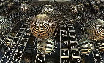 3D, Lines, Fractal, Balls, Illusion HD wallpaper