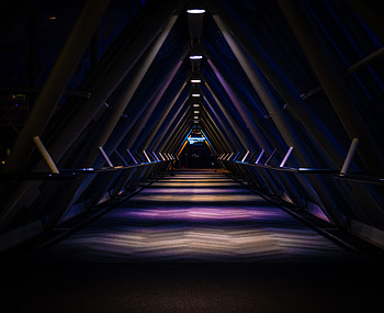 Dark, Construction, Design, Metal, Metallic, Tunnel, Triangular HD wallpaper