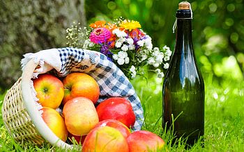 Apple bouquet picnic, Fruit grass life HD wallpaper