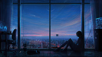 Halleys Comet, alone, artist, artwork, digital-art, deviantart HD wallpaper