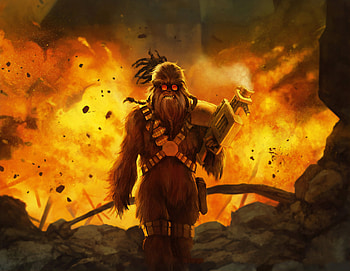 Chewbacca, Star Wars, art HD wallpaper