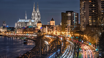Cologne Germany, germany, cit, lights, cologne, city HD wallpaper