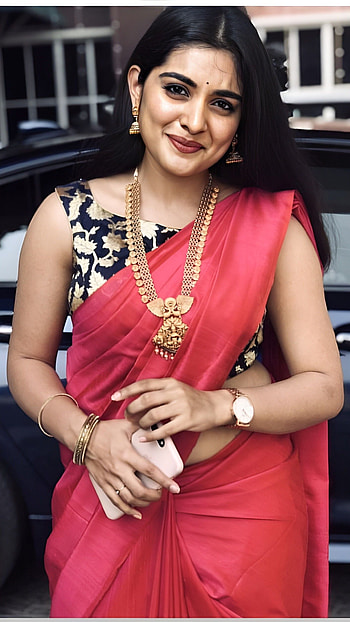 Nivetha Thomas, saree beauty HD phone wallpaper
