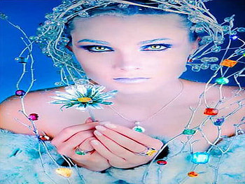 treasure, colorful, girl, gems, flower HD wallpaper