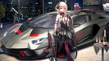 Lamborghini Rider Anime Girl , anime-girl, anime, artist, artwork, digital-art HD wallpaper