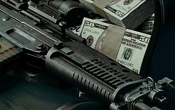 Automatic $$$'s, abstract, zip, bag, graphy, dollars, gun, money HD wallpaper