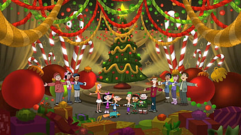 Phineas And Ferb, Tv Show, Bauble, Christmas Tree, Christmas, Decoration, Ferb Fletcher, Gift, Phineas Flynn HD wallpaper