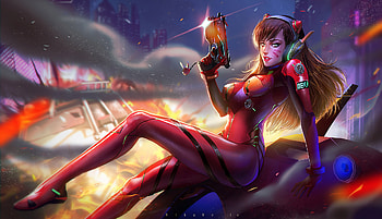 Dva Overwatch Fan Art, dva-overwatch, overwatch, games, artwork, deviantart HD wallpaper
