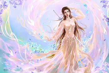 Goddess, blue, frumusete, gorgeous, girl, superb, pink, fantasy, luminos, yankong bu HD wallpaper