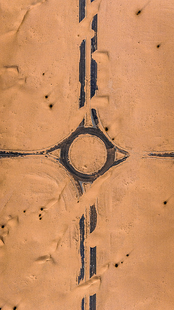Nature, Sand, Desert, View From Above, Road HD phone wallpaper