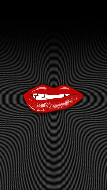 Red Lips, art, minimal HD phone wallpaper