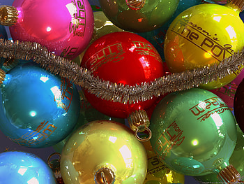 Holidays, New Year, Christmas, Tinsel, Balls HD wallpaper